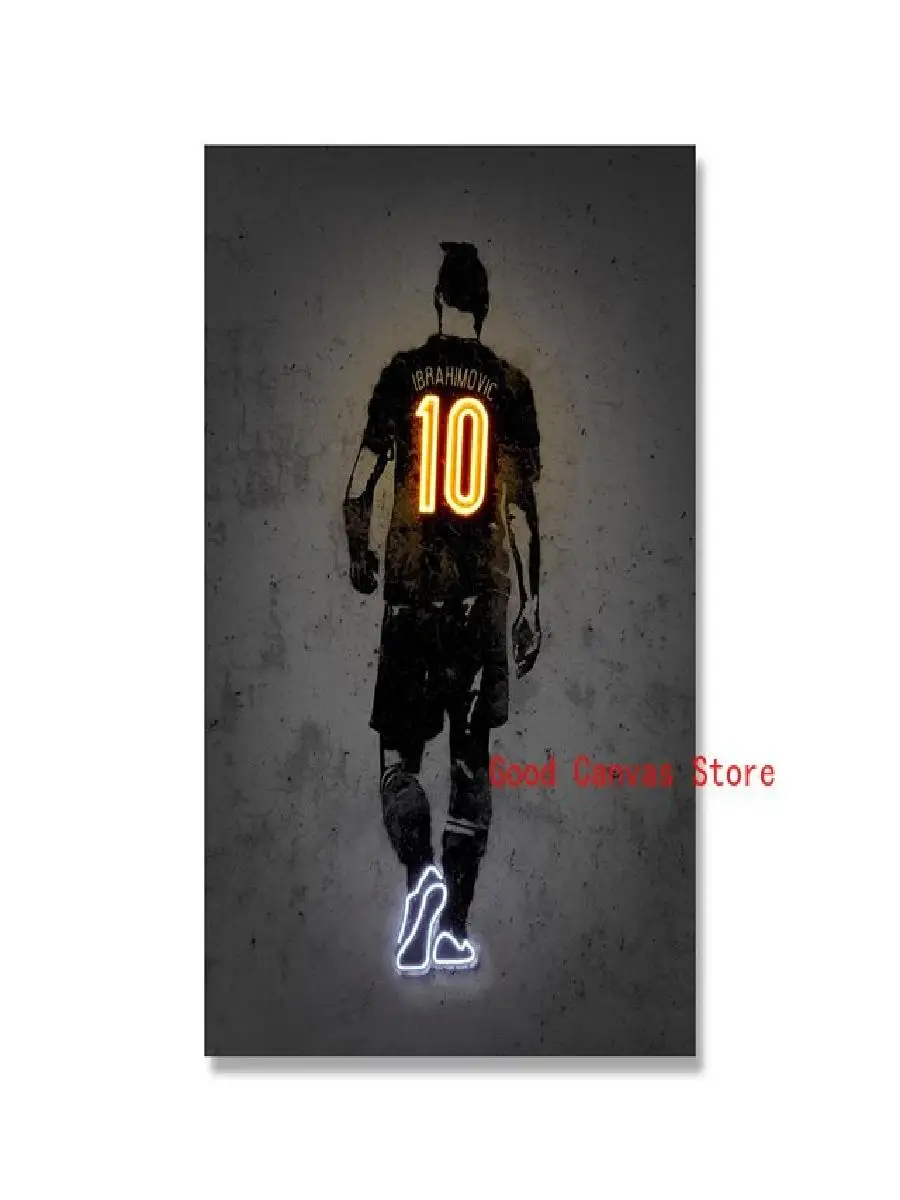 النيون تأثير الرياضة ستار الملصقات لاعبي كرة السلة كرة القدم الكتابة على الجدران قماش اللوحة طباعة صور فنية للجدران لغرفة ديكور المنزل #2