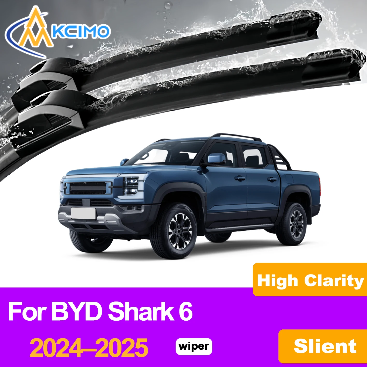 

KCIMO 2PCS Front Windshield Wiper Blades For BYD Shark 6 2024–2025, Improve Visibility Wear Resistant Auto Replacement Parts