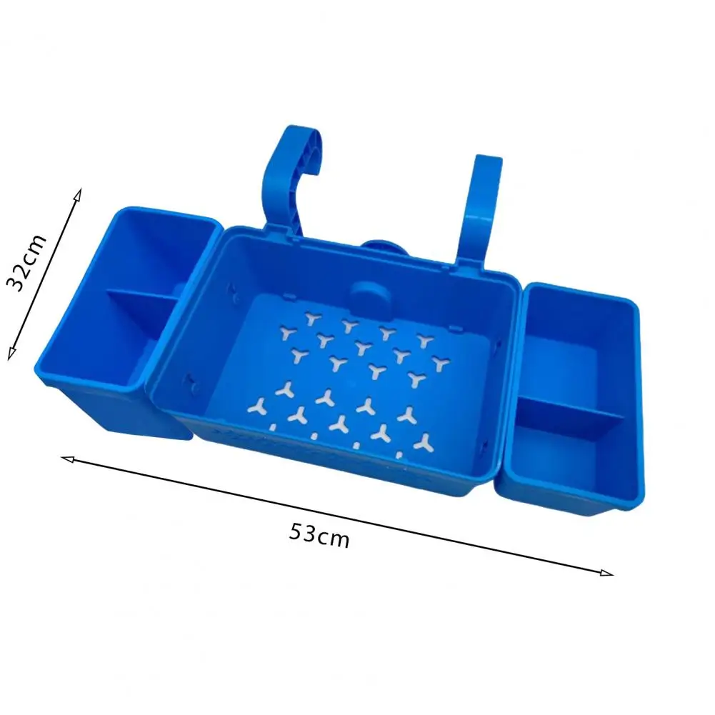 Space Storage Organizer Poolside Storage Basket with Water Cup Holders Drainage Capacity Organizer for Toys Goggles for Easy