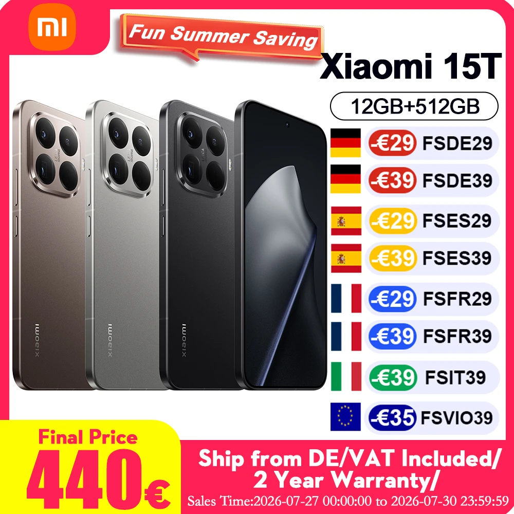 Versión Global Xiaomi 15T, Teléfono Inteligente Ultrafino, 12GB 256GB, Cámara T…