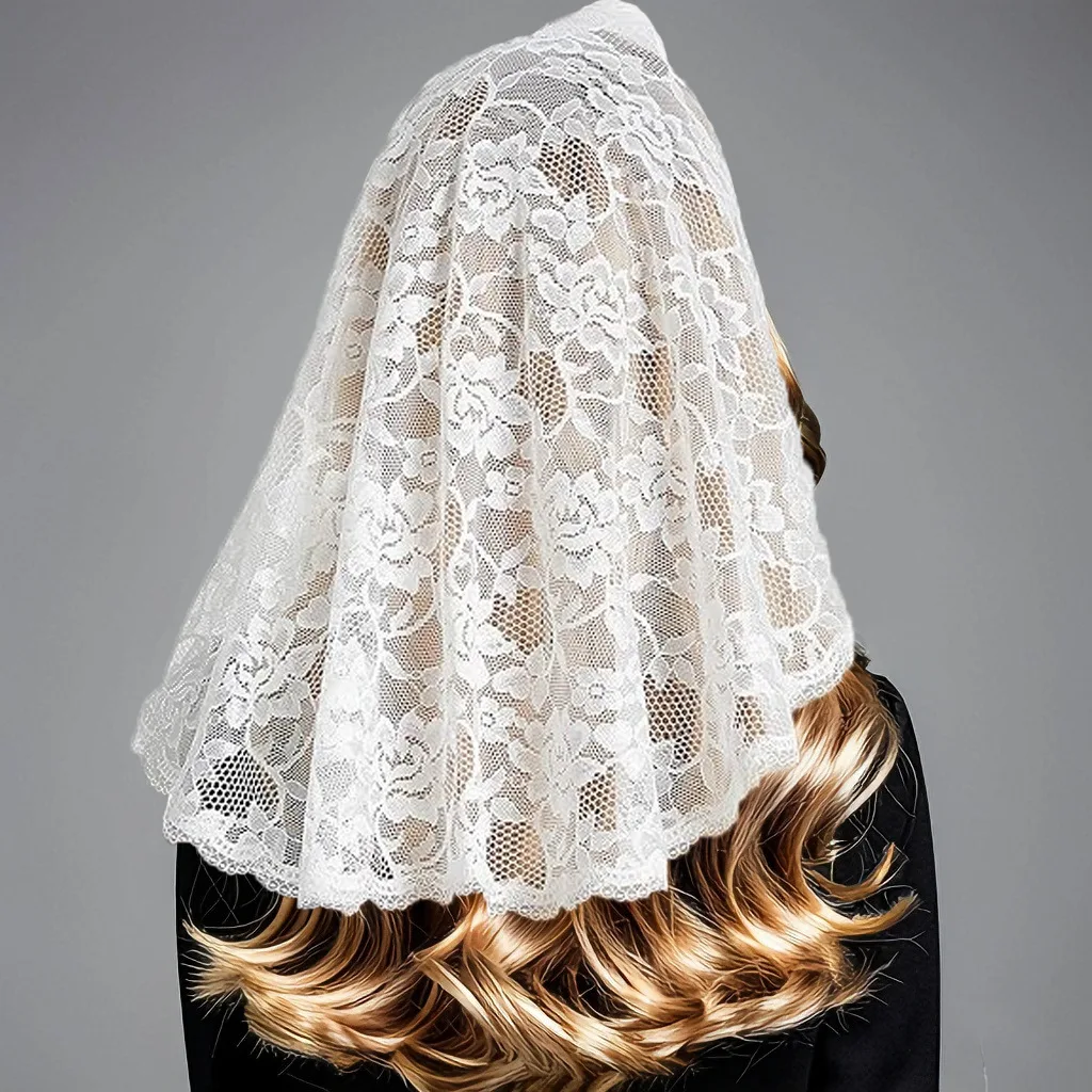 Lace Mantilla Veils For Church Black Catholic Chapels Christian Veils For Wedding Bride Spanish Traditional Muslim Head Covering