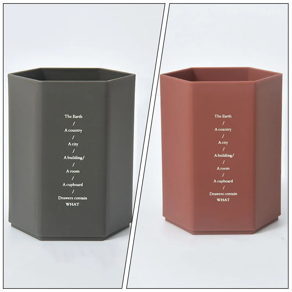 

4Pcs Hexagon Pen Desk Organizer Sturdy Table Accessory for Pencils Brushes Smartphones Remote Controls Pencil Cup