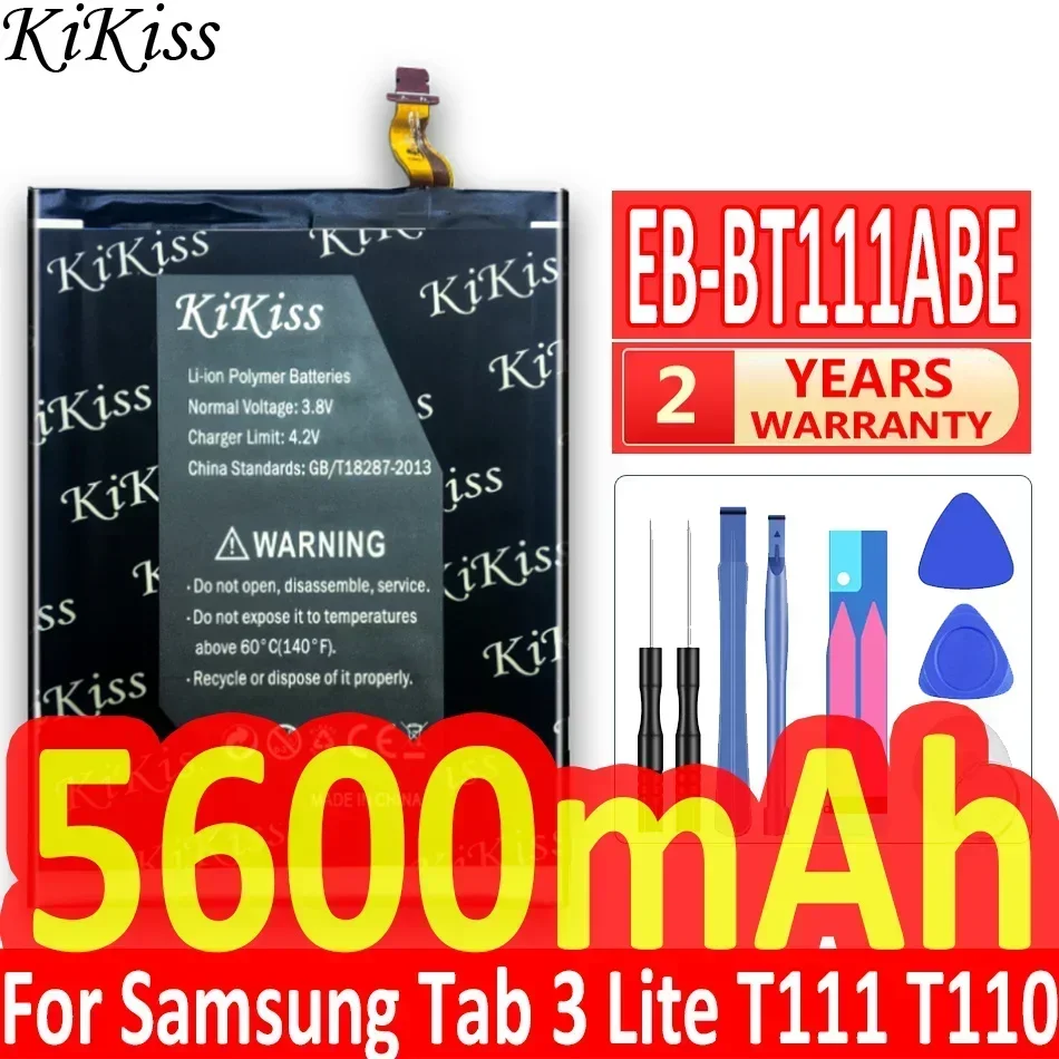 

Аккумулятор KiKiss 5600 мАч для Samsung GALAXY Tab 3 Lite 7,0 SM T111 T110 T115, литий-ионный полимерный аккумулятор EB-BT111ABE