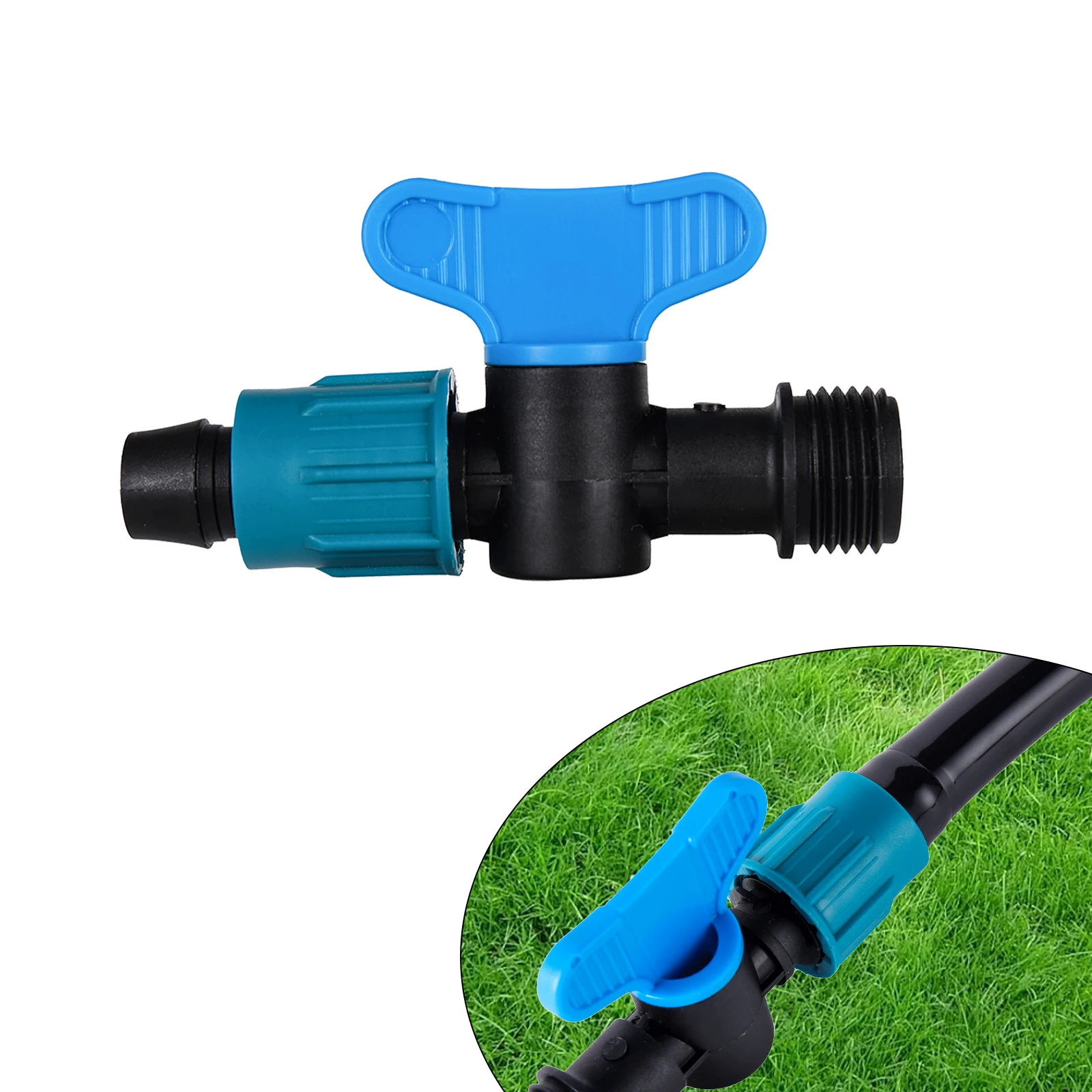 

5Pcs 16mm Pipe Bypass Locknut Valve Drip Tape Shunt Waterstop Valve Agriculture Irrigation Belt Shutoff Water Controller Valve