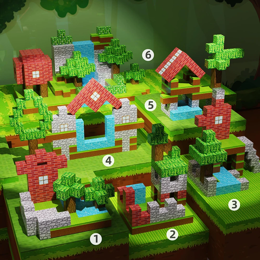 اللبنات المغناطيسية مونتيسوري الجذعية ألعاب حسية تعليمية للأطفال بنين بنات لتقوم بها بنفسك مكعب المغناطيس هدية