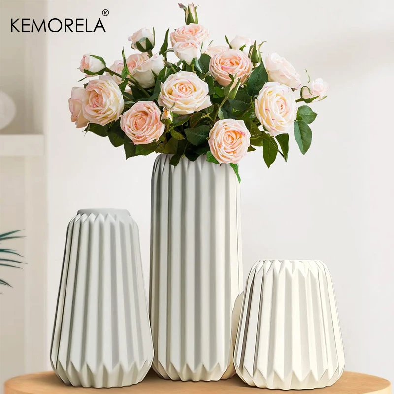 Simple Decorative Ceramic Vase Dried Flower Arrangement Plant Pot Home Vases Living Room Table Decoration Accessories Home Decor