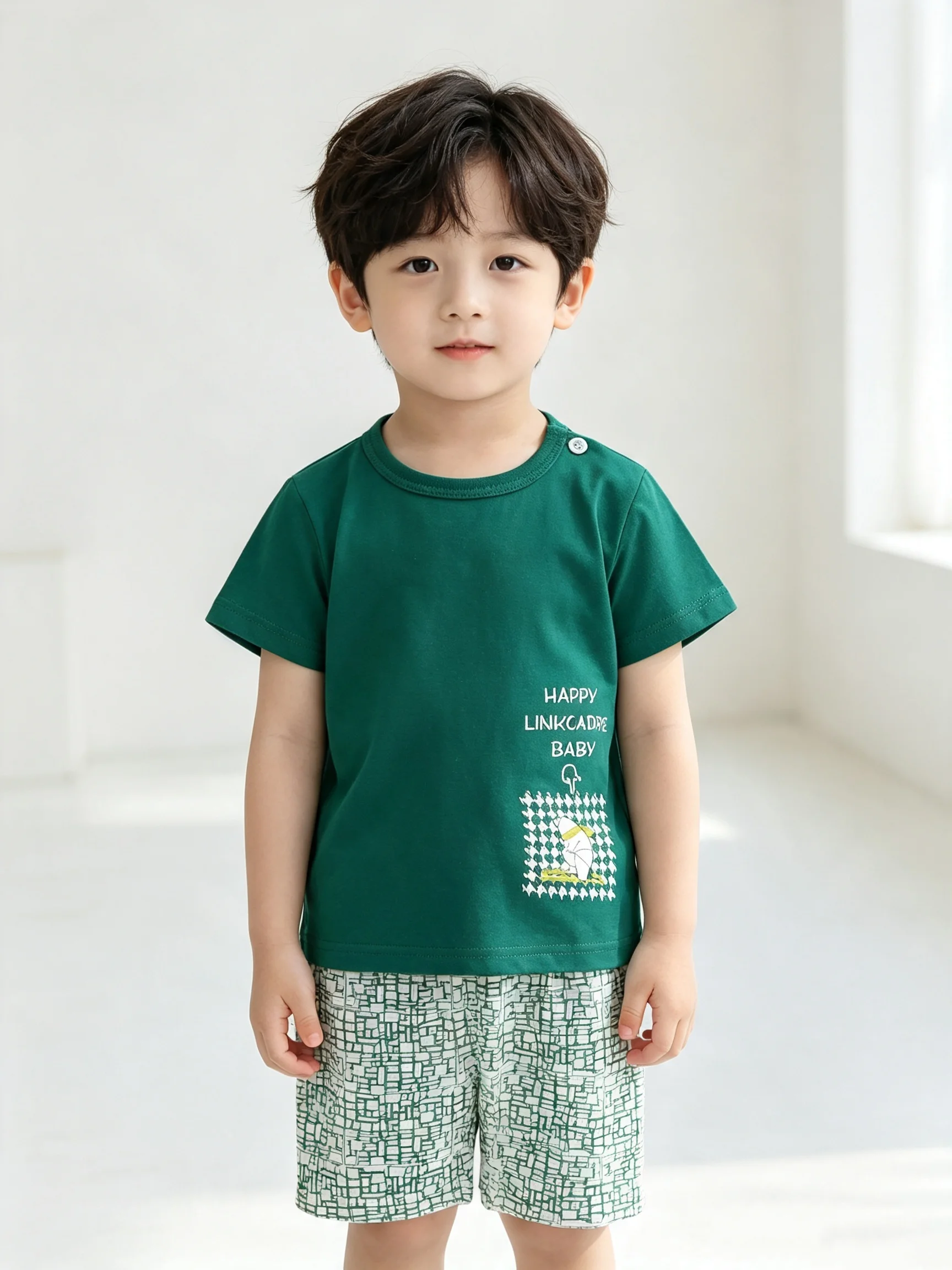 6M-4Y Summer Korean Baby Set Dinosaur Print Stripe T-shirt+Shorts 2Pcs Clothes for Boys Girls Soft Cotton Children Outfit