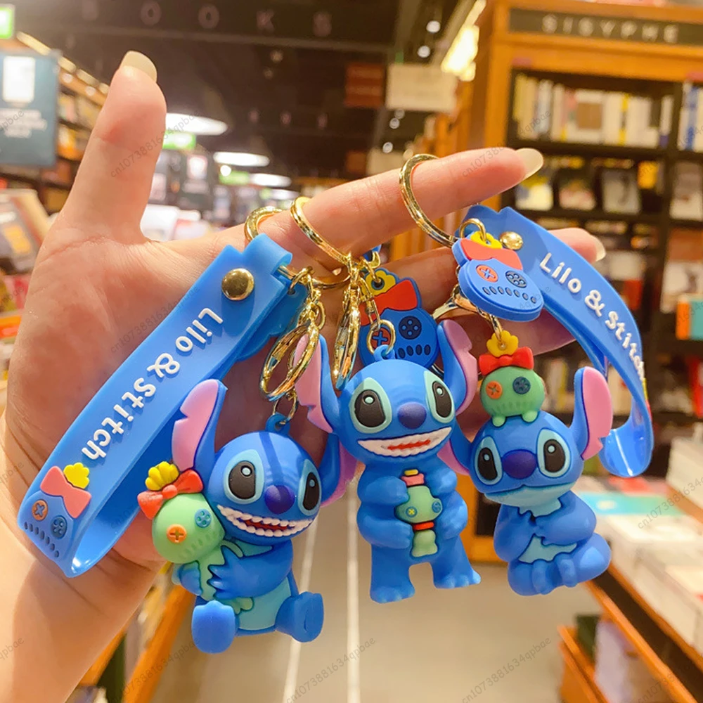 

MINISO Stitch Lilo Keychain Stitch Action Figure Key Chains Pendent Ornament Dolls Collection Model Stitch Toys Kids Gift