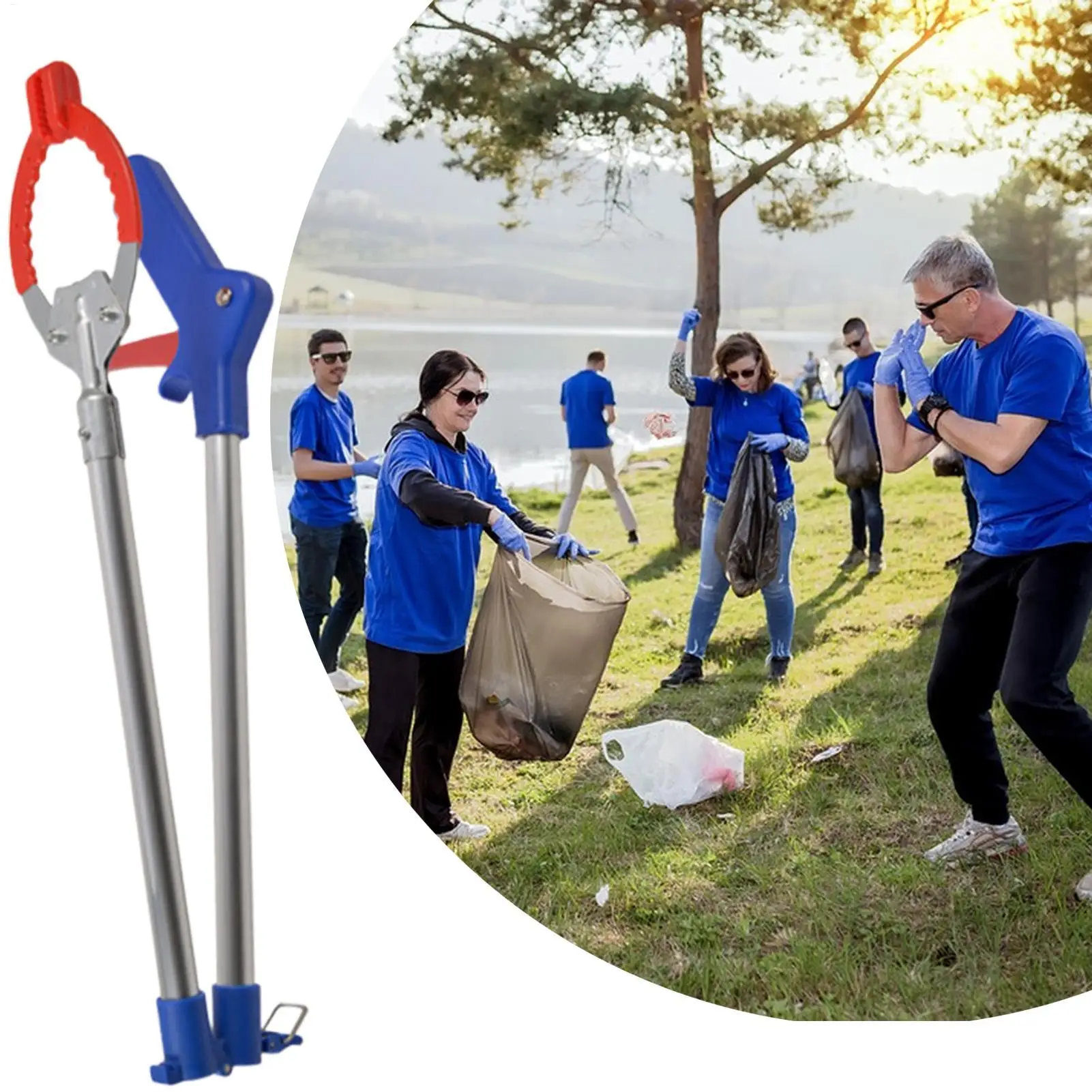 أداة المنتزع من سبائك الألومنيوم خفيفة الوزن وقابلة للطي لمستلزمات الحدائق أداة المنتزع لتنظيف قواطع المنزل لكبار السن #4