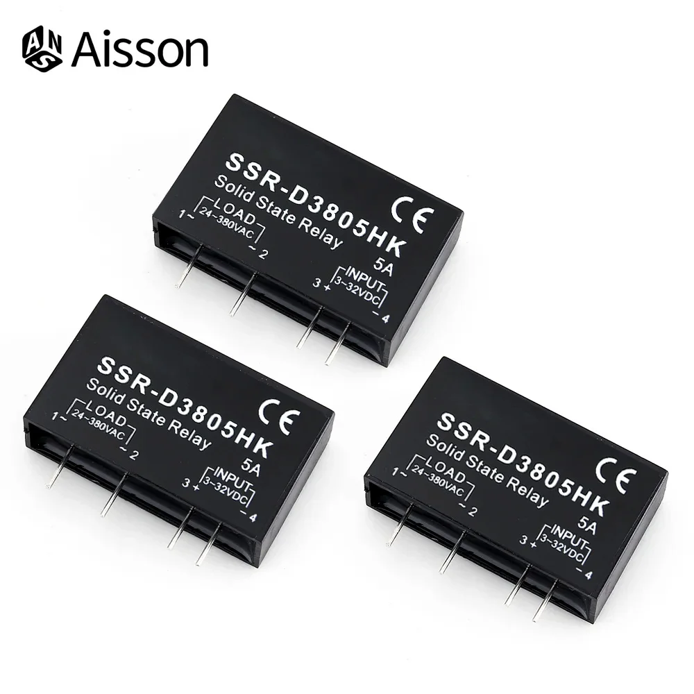Pcb SSR-D3803HK D3805HK D3808HKと専用ピン3A 5A 8A DC-ACソリッドステートリレー