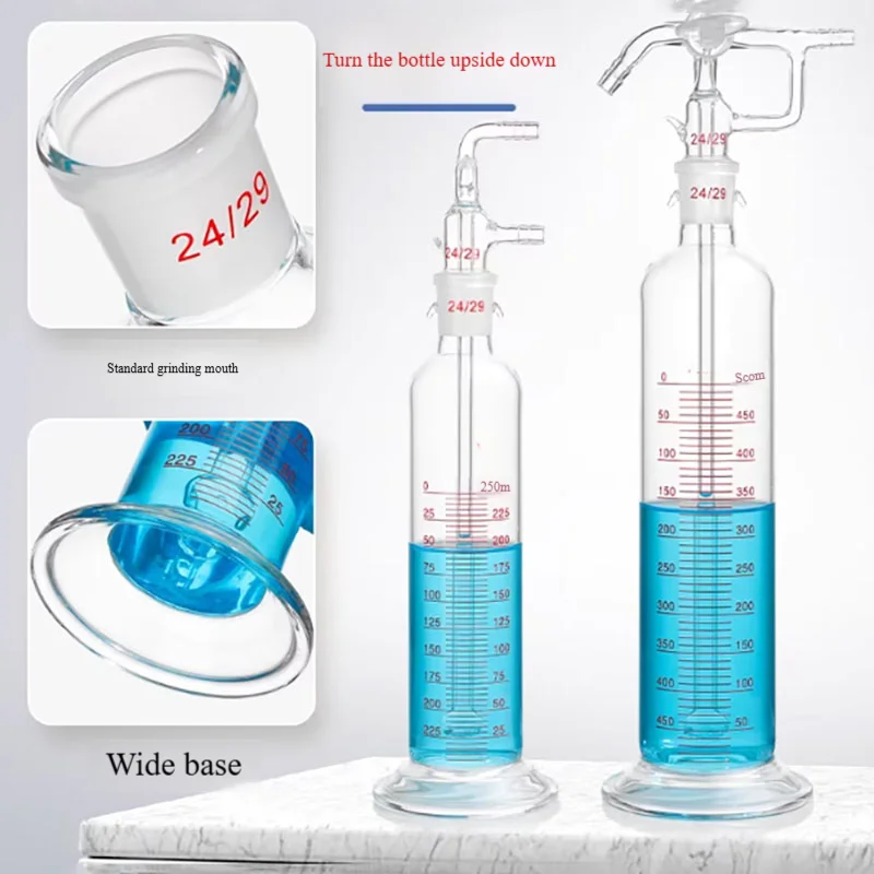 Bubble bottle cold atomic absorption tube mercury meter absorption bottle three-way piston reduction bottle