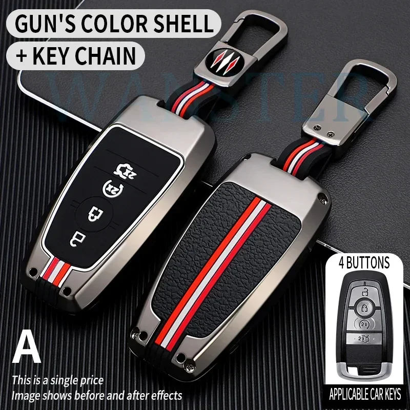 for Ford Edge Fusion Mustang Explorer F150 F250 F350 Ecosport Mondeo Mustang Ranger 2/3/4/5BT Metal Car Key Cover Fob Case Shell