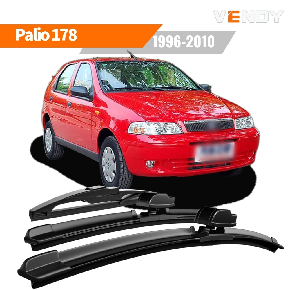 Conjunto de 1 Par de Palhetas Limpadoras de Para-brisa Dianteiro e Traseiro para Fiat Palio 178 1996-2010, Escovas de Borracha, Acessórios Automotivos, Refil