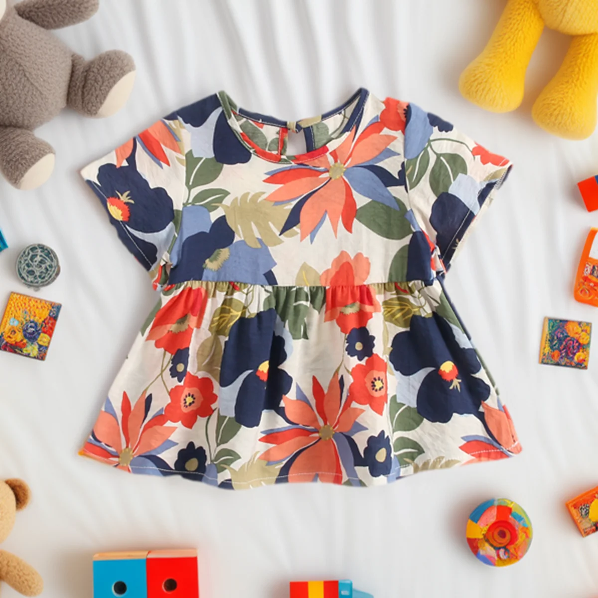 Sanlutoz Flower Children Girl Dresses Summer Little Girl Dress Princess Cute Infant Clothing Beach