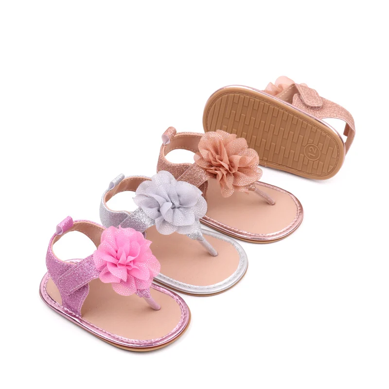 Baby Shoes Summer Sandal Cute Flower Anti-slip Sole Newborn Toddler Prewalking Practice Shoes High Quality 2024 Fashion BHX3207