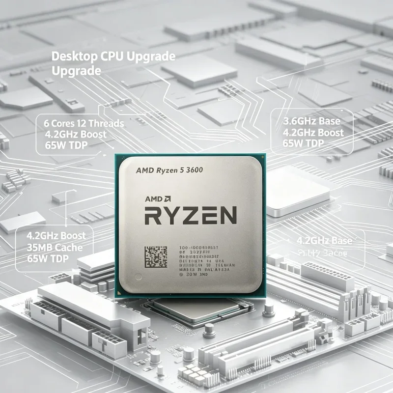 AMD Ryzen R5 3600 Desktop CPU Processor 6Core 12Thread 3.6GHz 7nm 65W 32MB L3 AM4 Socket PC