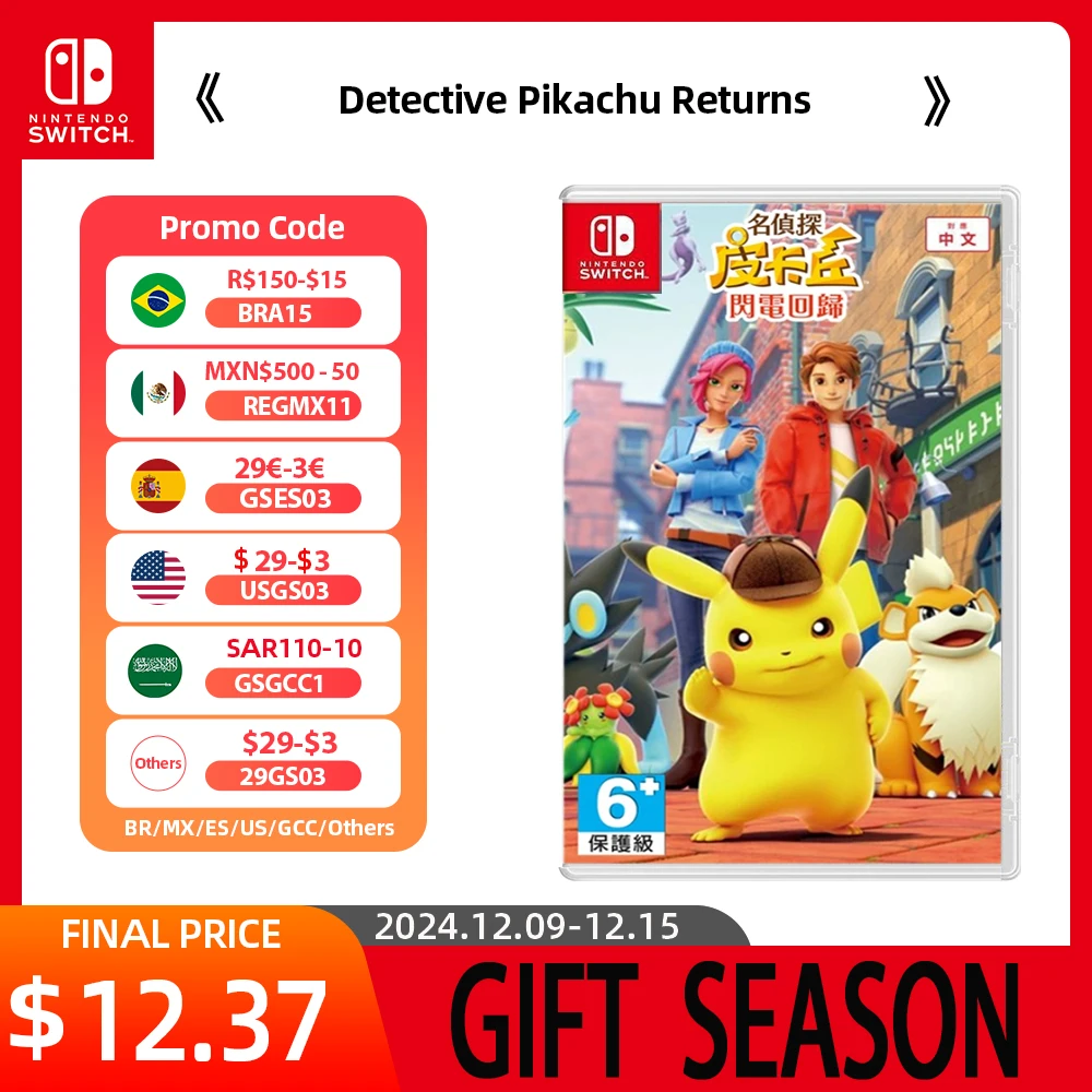 Detective Pikachu Returns - Nintendo Switch Game Cartridge Physical Card Adventure for Switch OLED Lite