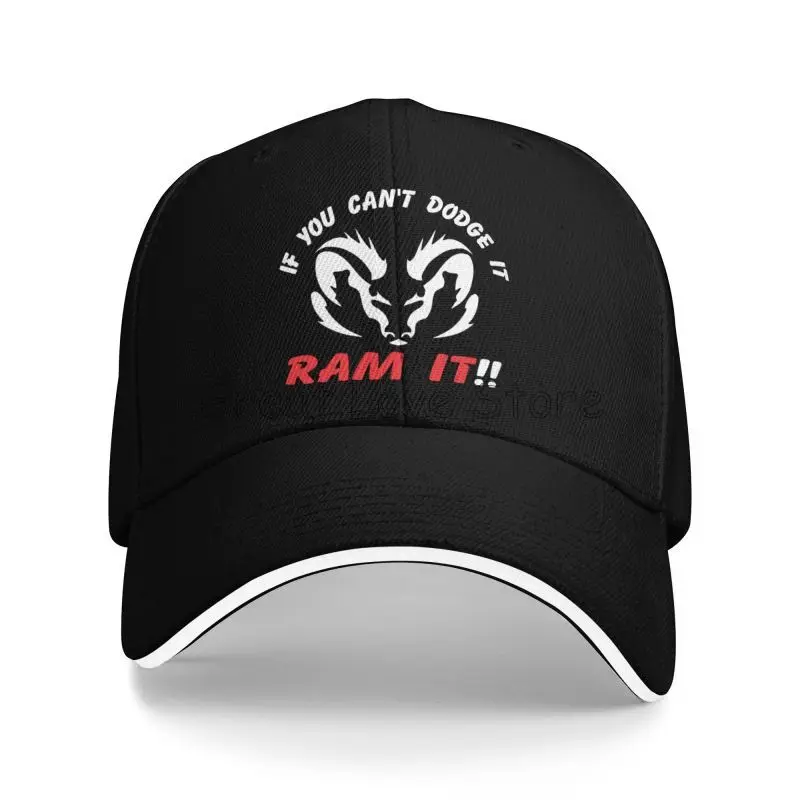 If You Can`T Dodge It Ram It Print Sandwich Baseball Cap Summer Sun Protector Hat Uunisex Adjustable Snapback Caps Dad Hats