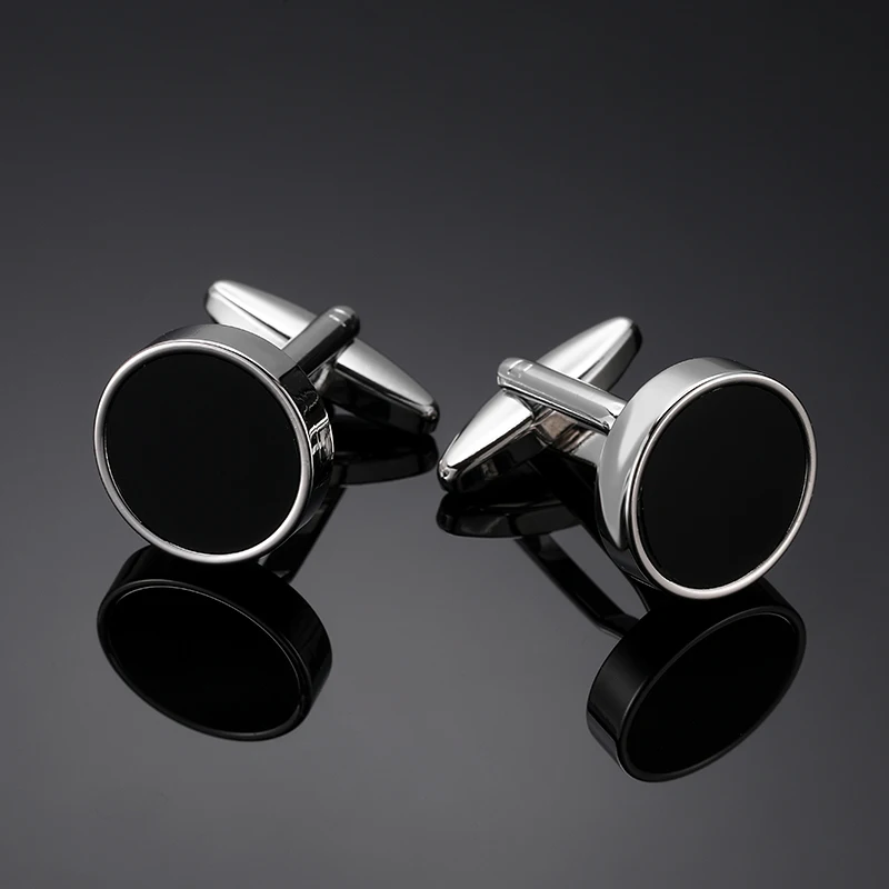 Luxury men\'s French shirt cufflinks classic round blue black stars rudder cuff buttons suit accessories jewelry gifts wholesale