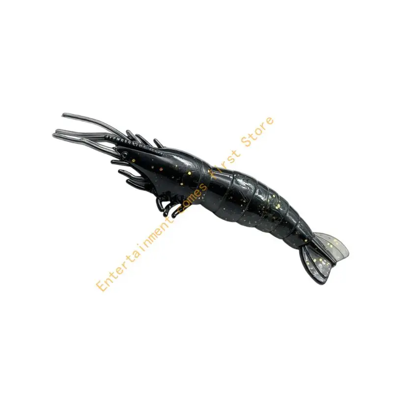 Soft Shrimp Fishing Lures with Segmented Form and Reflective Flecks for Jigheads and Multiple River Presentations 55KD