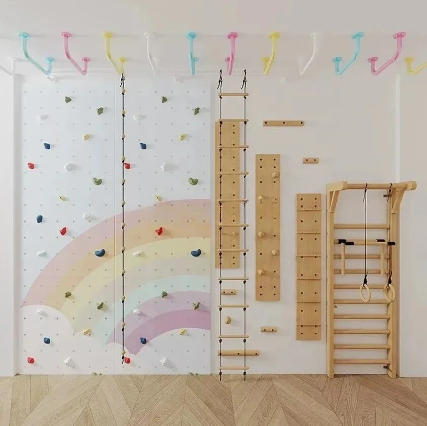 

Деревянный спортивный комплекс для дома: скалодром, детская площадка, оборудование для фитнеса, полный комплект для детских игр