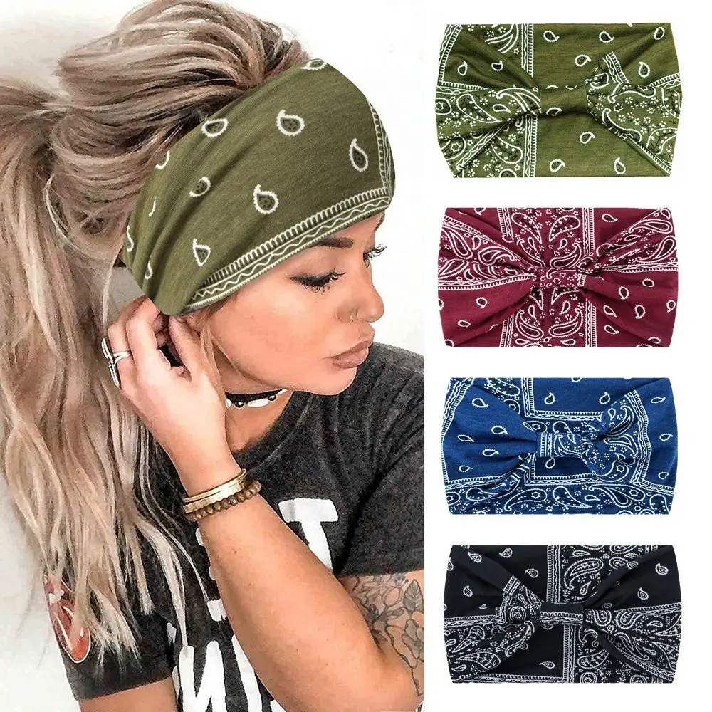 Fasce elastiche in cotone elasticizzato bohémien fascia elastica per turbante copricapo da donna fascia per capelli fascia per capelli accessori per