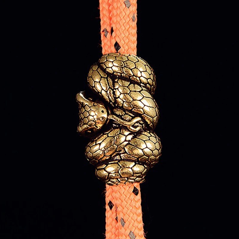 النحاس بيثون أفعى الجرسية سكين الخرز DIY EDC مظلة حبل الحبل Paracord أساور ثعبان المعلقات مجوهرات اكسسوارات في الهواء الطلق