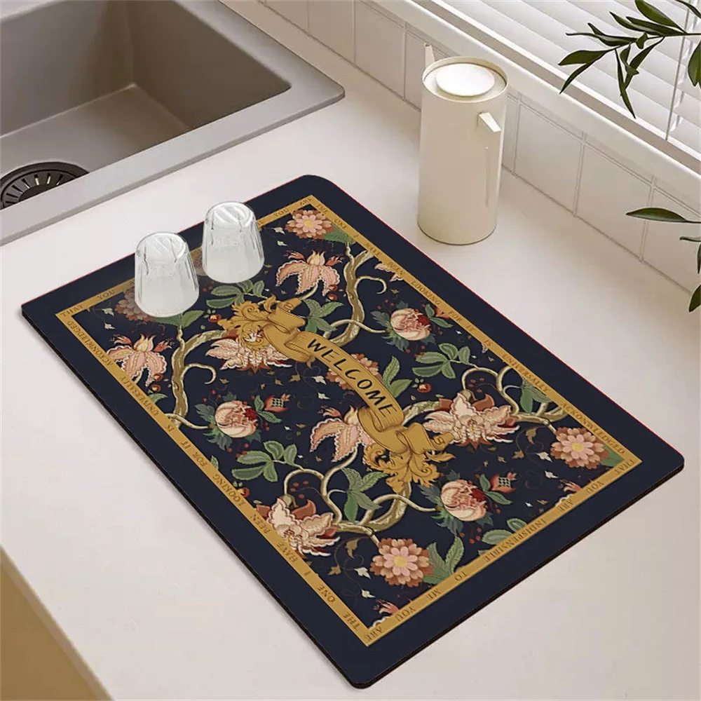 Table Mat Kitchen Mat Vanity Mat Cup Mat Meal Mat Absorbent Quick Dry Non-slip Table Bowl Chopsticks Mat Cloth Room Decoration