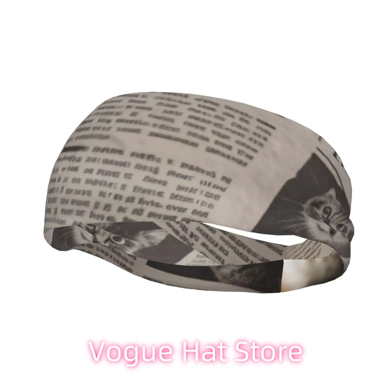 

Reading newspaper kitten Printed Sports headband for Men Women,Cooling Sweatbands Wide Workout Headband for Running,Cycling,Foot