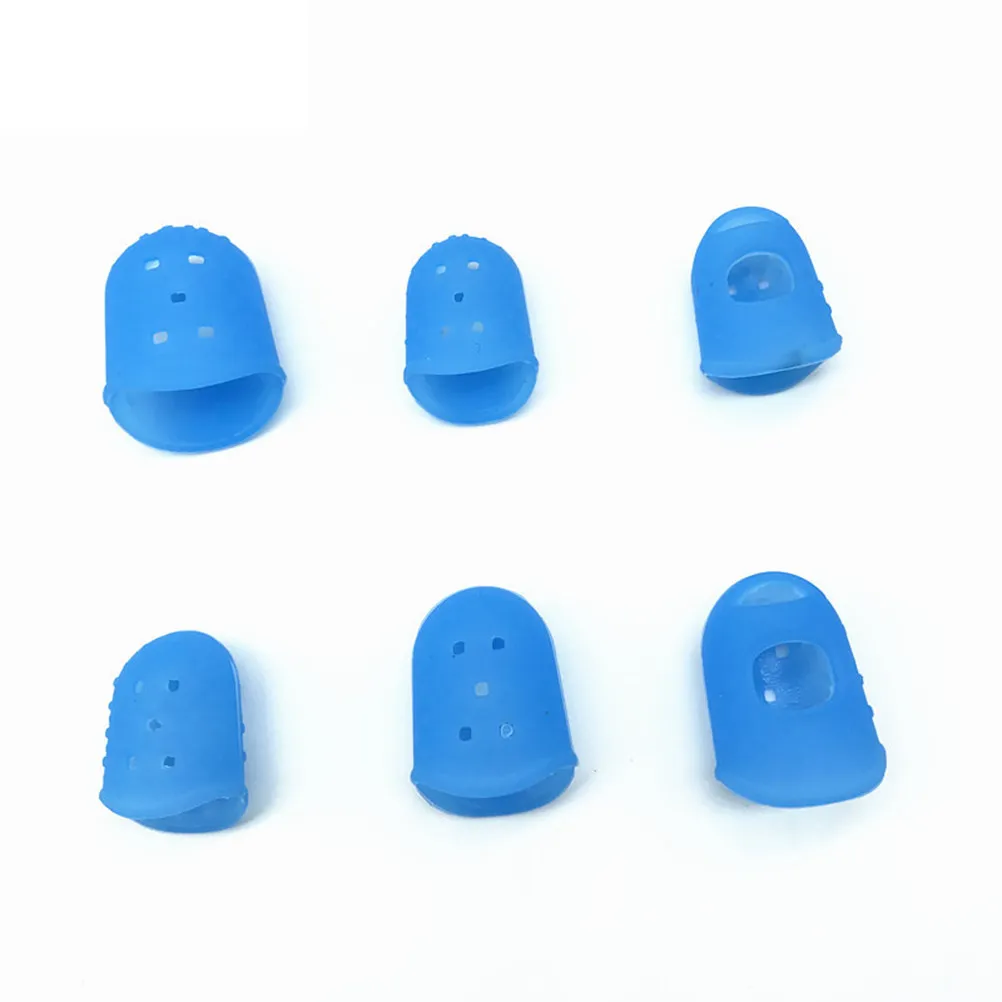 9Pcs Non-Slip Fingertip Protector Breathable Finger Tips Protection for Sorting Counting Guitar Playing Dark Blue S M L