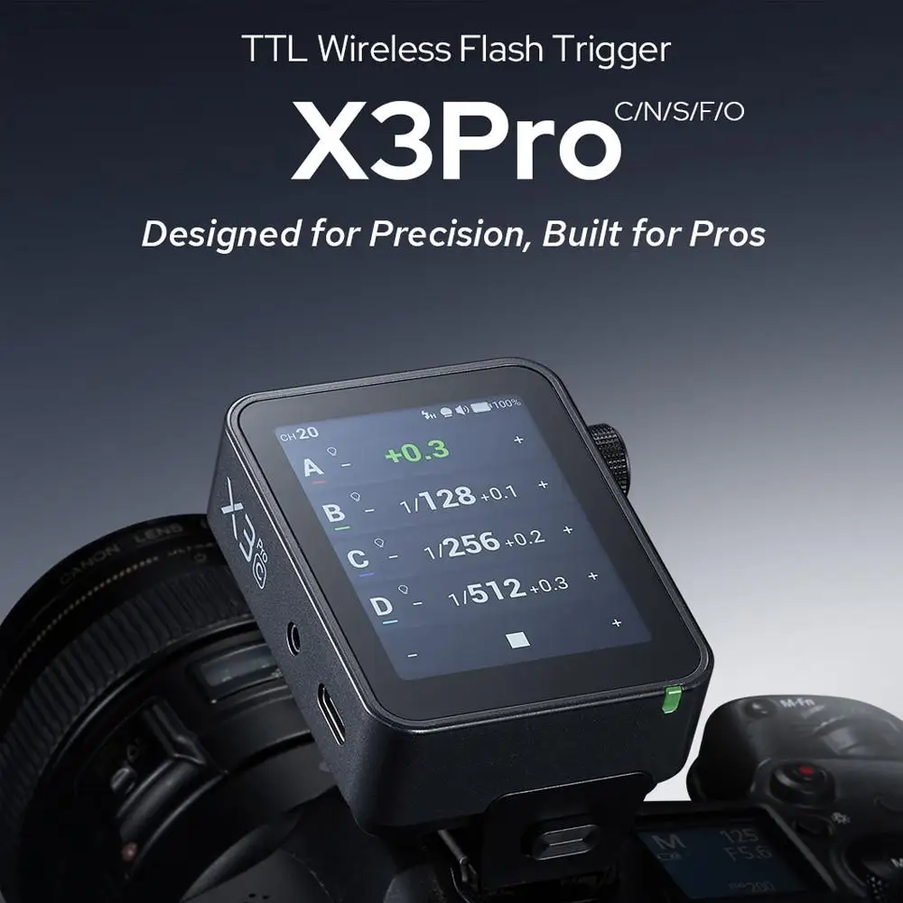 Godox X3PRO C/N/S/F/O TTL HSS OLED شاشة تعمل باللمس 2.4G جهاز إرسال الزناد اللاسلكي لكانون نيكون سوني فوجي أوليمبوس