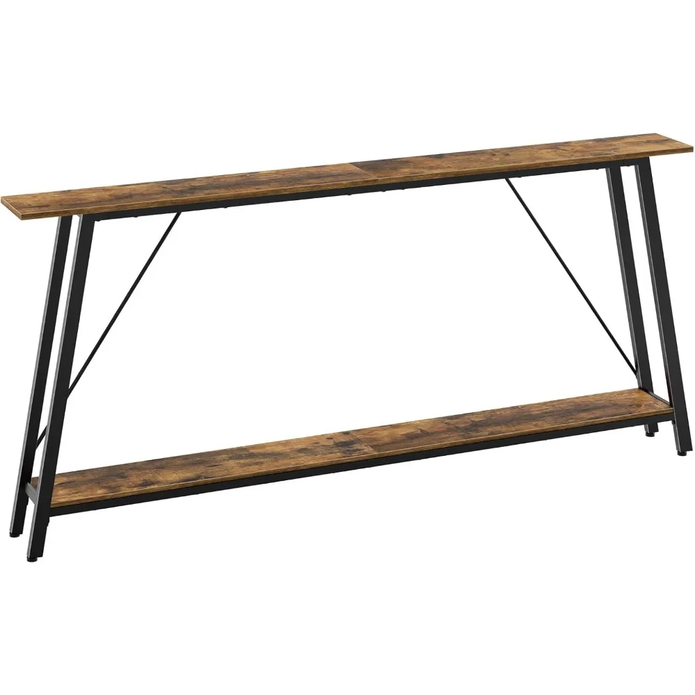 

71" Console Table, Narrow Entryway Table, Extra Long Sofa Tables, Industrial Hallway Table for Entryway, 2-Layer Console Sofa Ta