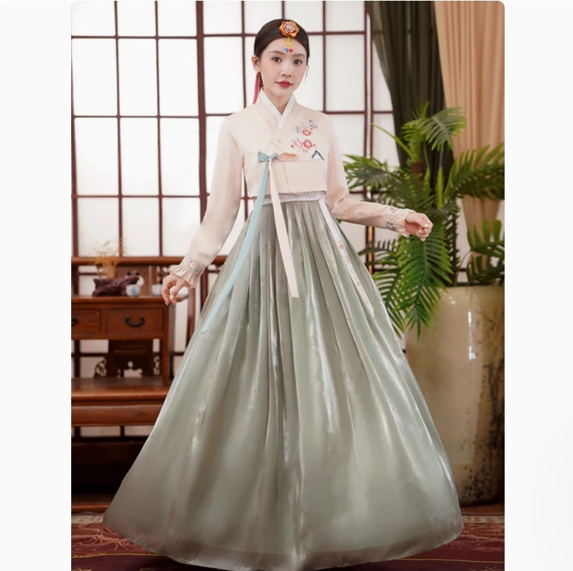 

Yanji Hanfu, Korean clothing, Korean traditional stage photography, palace performance costumes, new ethnic skirts