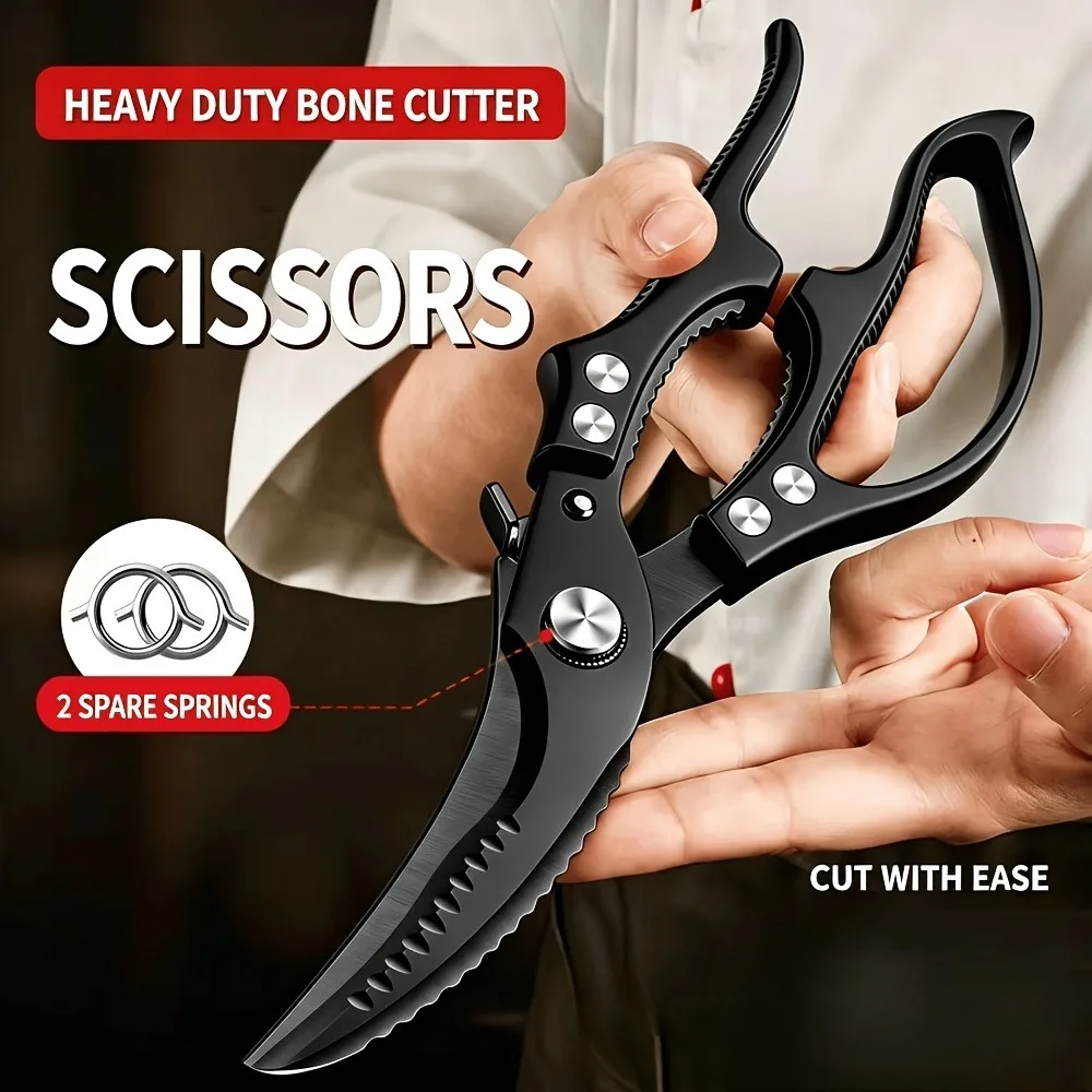 Multi-Functional Kitchen Scissors And Two Different Black Peelers, Kitchenware 1,3pcs, Stainless Steel Blade Kitchen Tool
