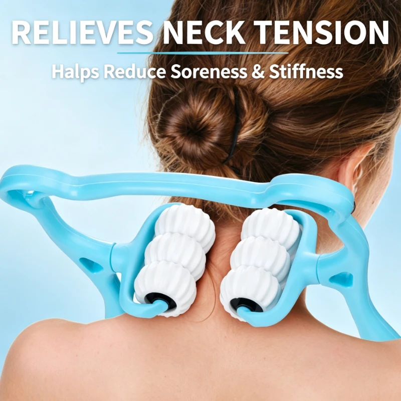 Manual Cervical Massager Neck Shoulder Kneading Instrument Multi Function Neck Relief Massage Gear Set Fitness5PCS