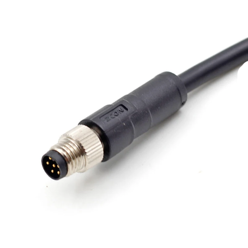 Hot-selling Meters M8 Straight Right Angled 3 4 5 6 8Pins Unshielded 26AWG PVC PUR Moulded Leads Female Cable Connector