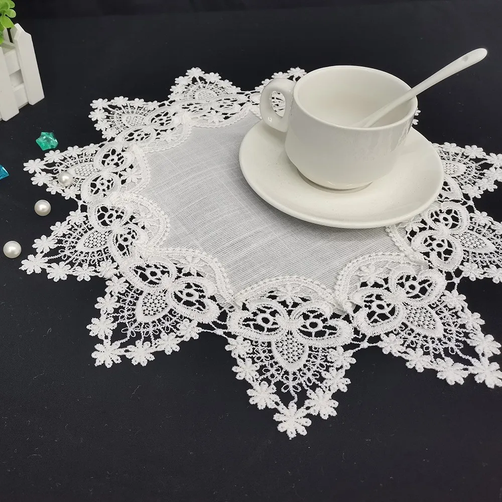 Pure Color Bamboo Bud Lace Tablecloth Fashion Simple Embroidery Dining Table Cloth Beautiful Table Flag Cover Cloth Tea Table