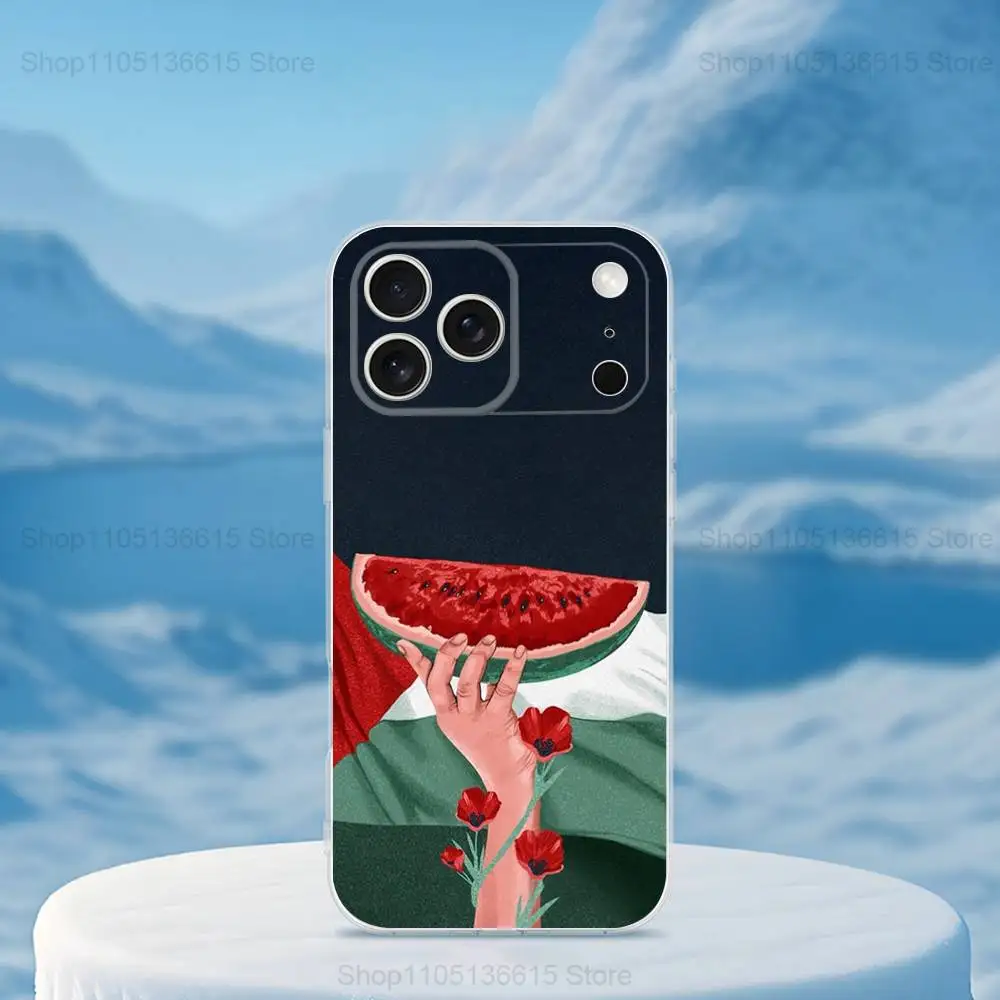 Art Embroidery-PalesTine-ES Phone Case For iPhone 16,15,14,13,12,11,17 Pro,Max,Plus,X,XS,XR,SE,Mini Transparent Soft Cover #3