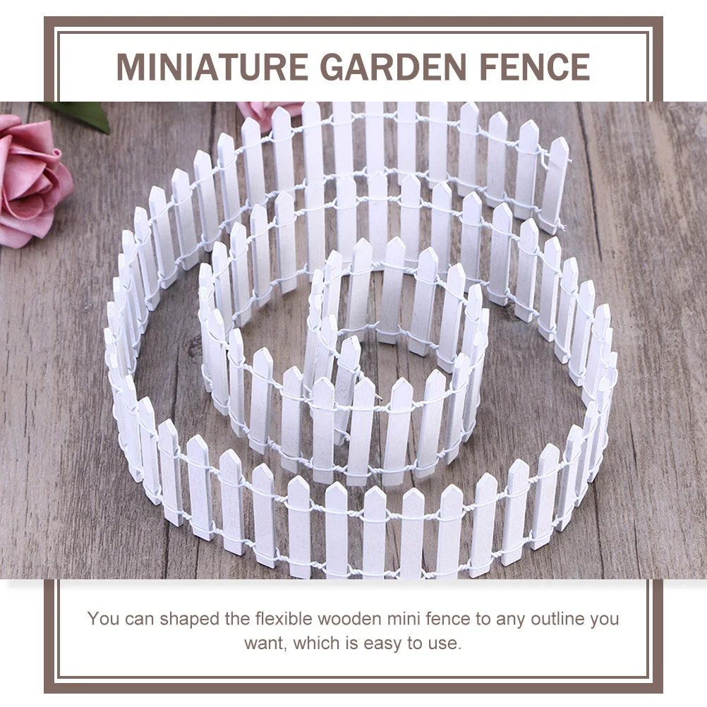 4 قطعة سياج مصغر ديكور حديقة خشبية سياج للمناظر الطبيعية الصغيرة لتقوم بها بنفسك بوعاء العصارة بيت الطيور شجرة عيد الميلاد زخرفة #6