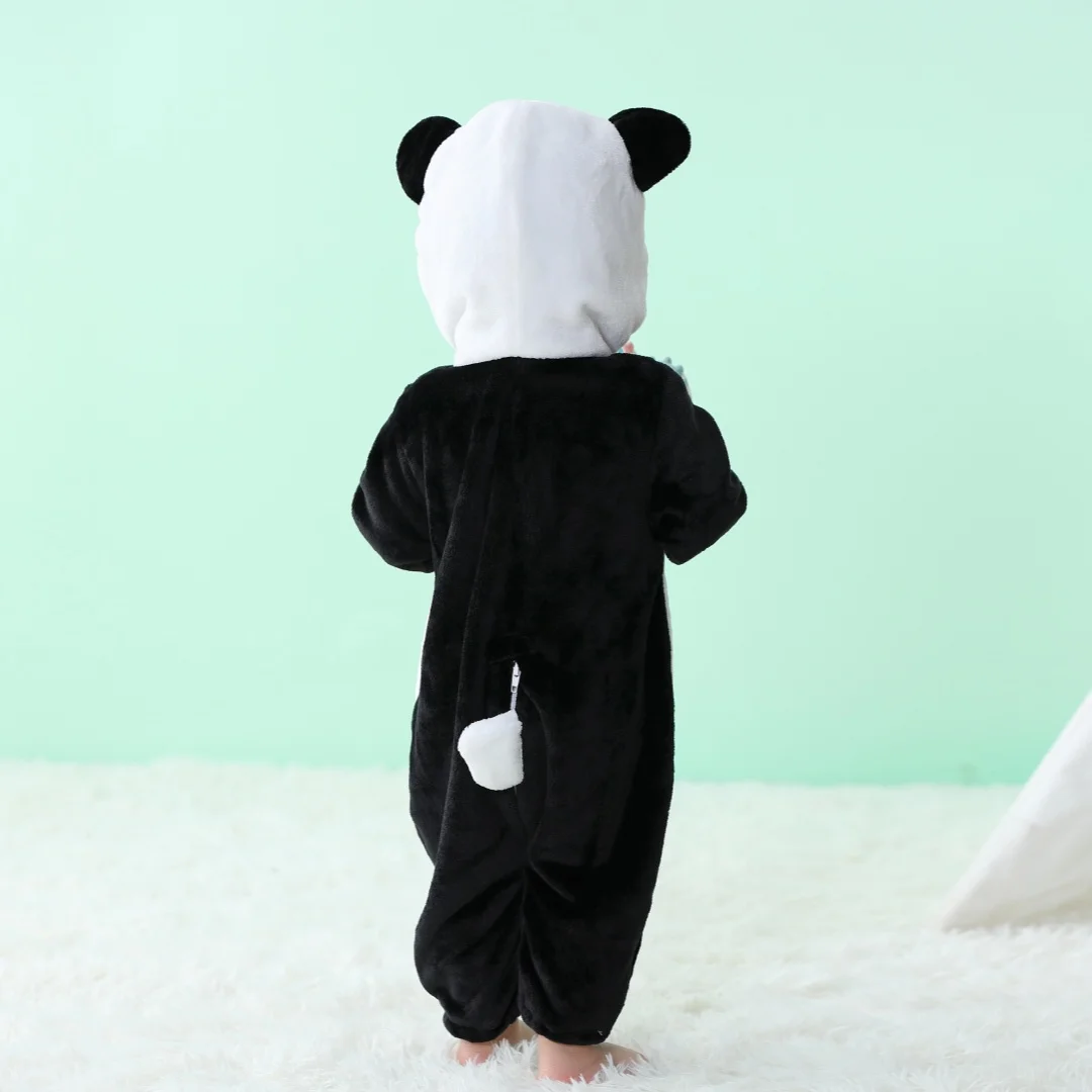 2024 Baby Unisex Romper Kigurumi Infant Cute Panda Cow Animal Onesies Jumpsuits Newborn Cartoon Pajamas For Kids Boys Christmas