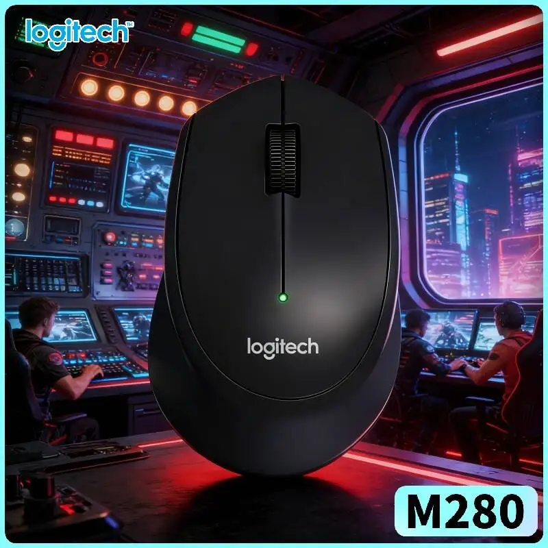 Logitech M280 Wireless Mouse 2.4GHz Nano Dongle 1000 DPI Soft Contoured Grip 18-Month Battery for Home PC Laptop Mac
