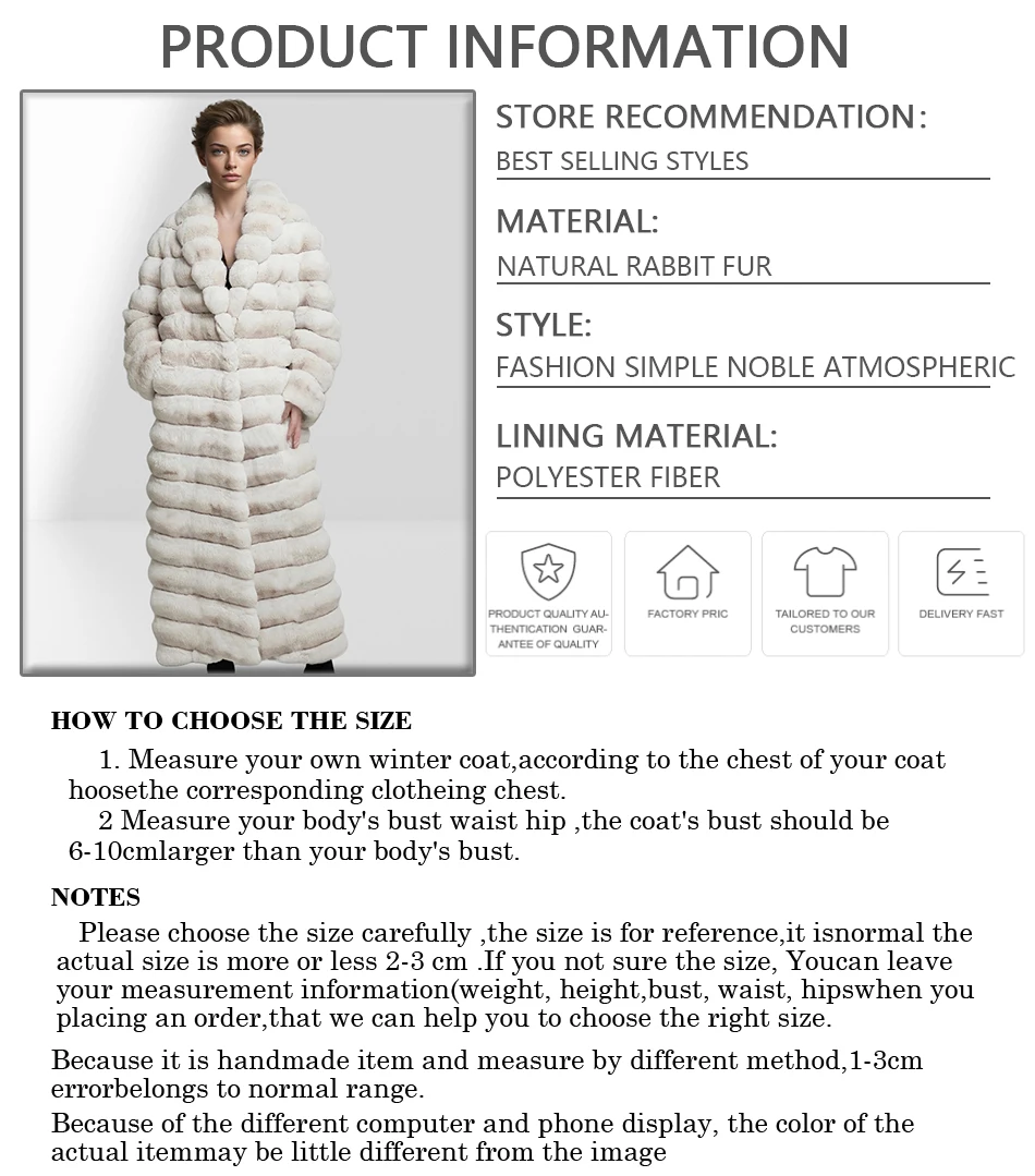 天然ウサギの毛皮のコートラペル付き女性の冬のロングファーコートリアルファーコートファッション高品質本革ジャケット