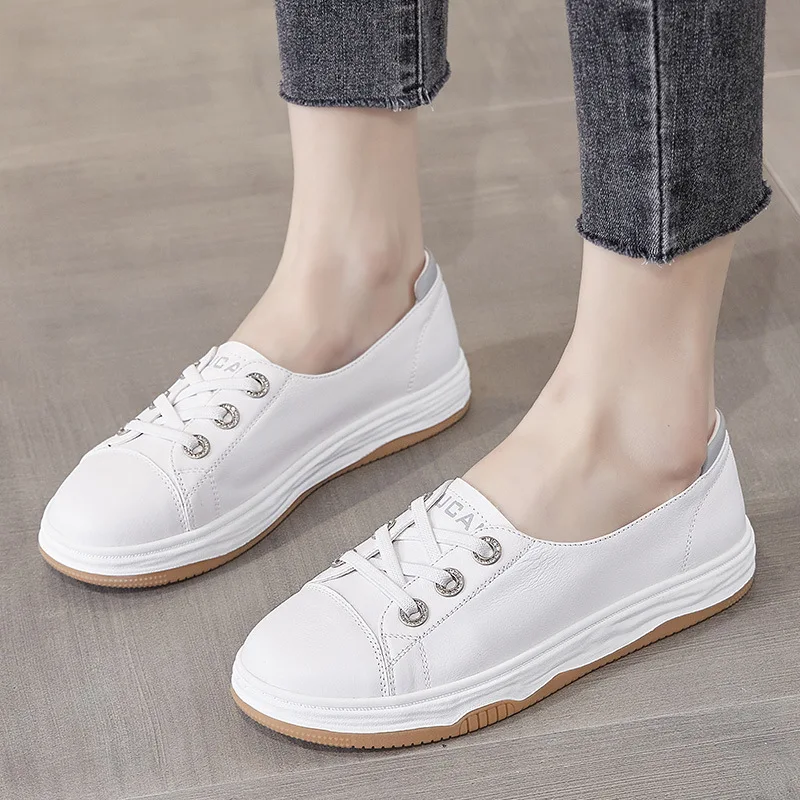 GKTINOO Genuine Leather Designer Luxury Sneakers Woman Casual Flat Shoes Female Fashion 2024 Spring Summer High Quality Slip On