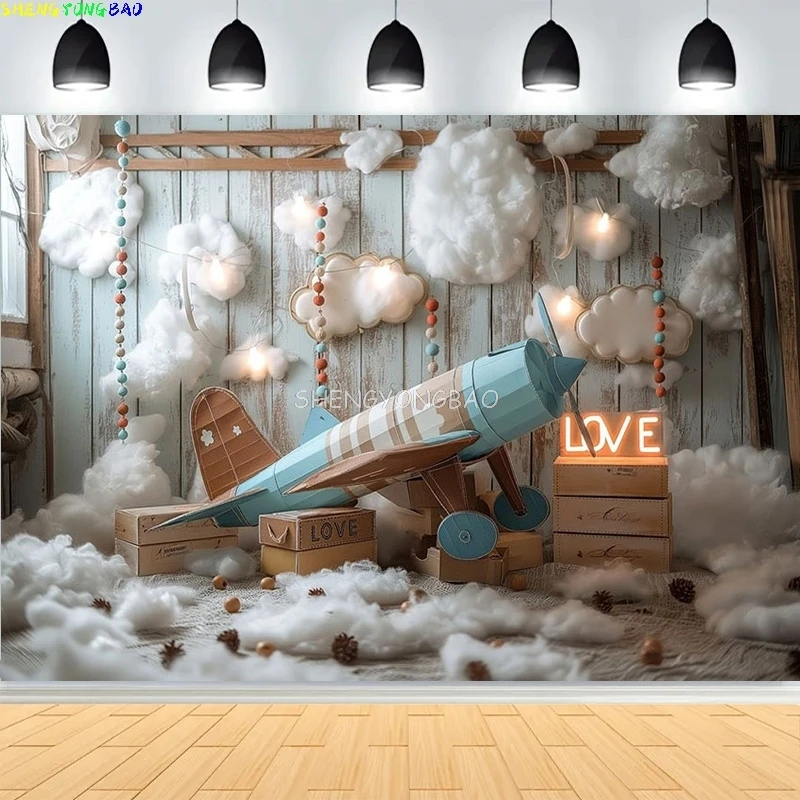 

Baby Shower Happy Birthday Party Photography Backdrops Newborn Kids Air Balloon Princess Tropical Jungle Photo Background BB-07