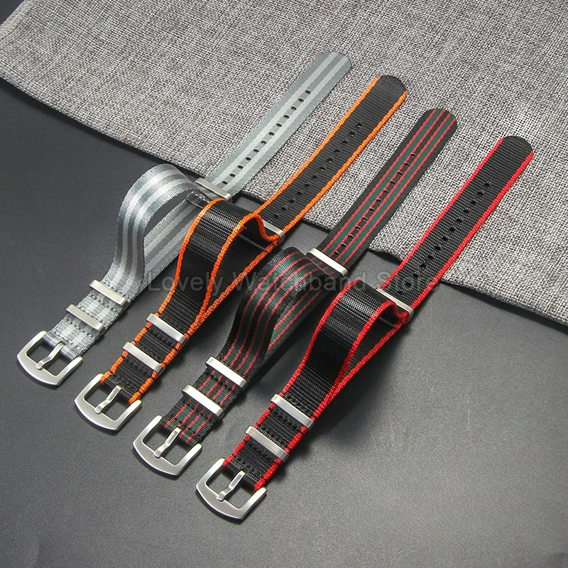 Нейлоновый браслет с защитой от выцветания для Seiko Casio Omega Seamaster Tissot 20, 22 мм, специальный ремешок с пряжкой, устойчивый к разрыву, легко чистящийся ремешок для часов