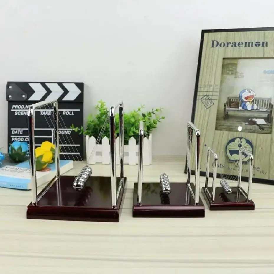 1 Pcs Newton's Cradle Desk Table Decor Metal Pendulum Ball Steel Balance Ball Newton Ball Physics Science Pendulum