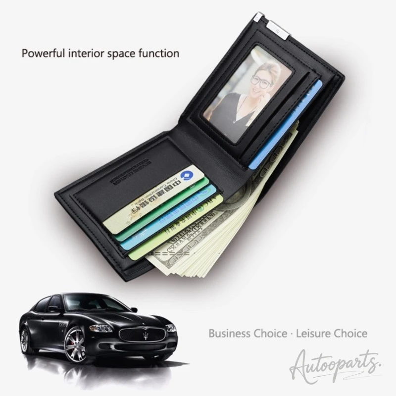 Leather Car Short Men Wallet Purse With Card Holder License Accessory For Jaguar XF F-pace I-pace XK XE XJ E-pace JS-Racing SV view 5