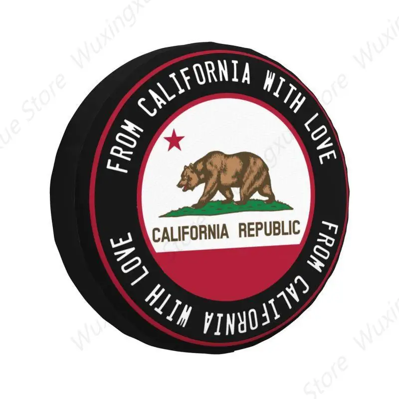 

California Republic Flag Spare Tire Cover for Jeep Hummer Bear Love SUV RV Camper Car Wheel Protectors Accessories 14" 15" Inch