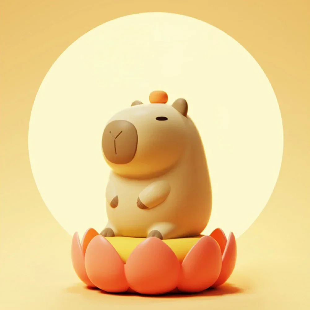 Cute Desktop Light Rechargeable Capybara Atmosphere Light Silicone Capybara Shape Nursery Lights for Children Room Decor