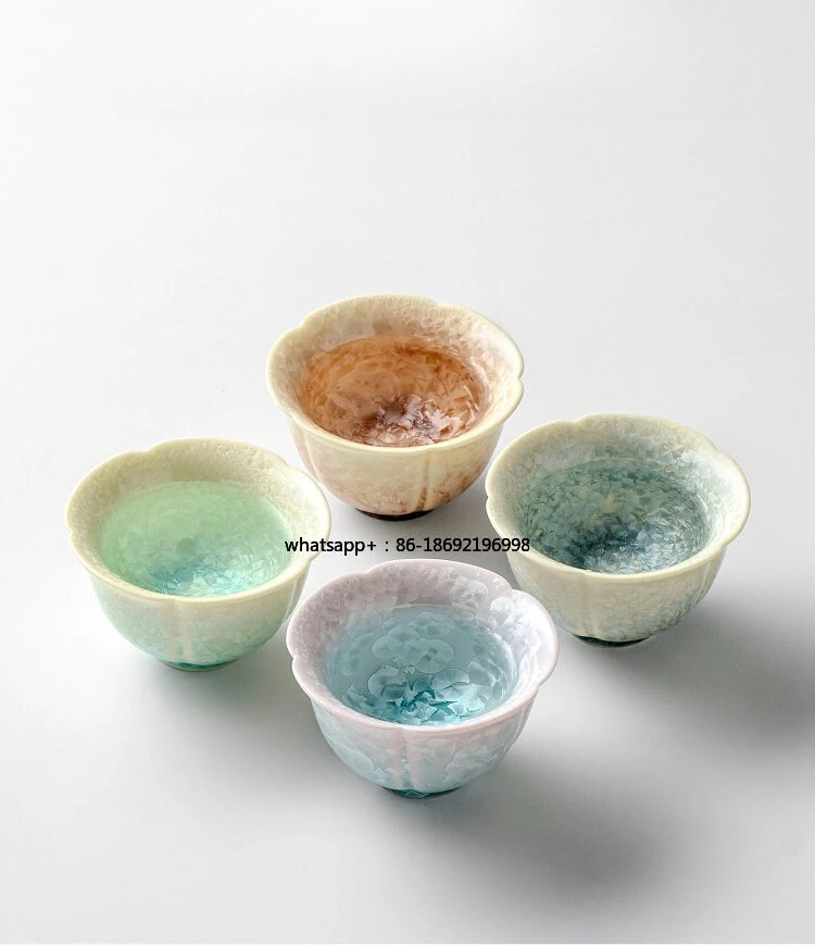 80ML kiln crystallization cup set ceramic master cup kung fu teacup gift box for gifts
